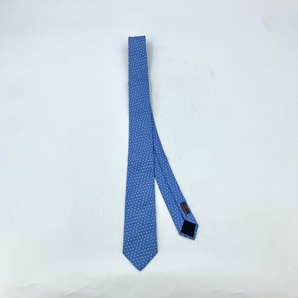Hermes Paris Mens Blue "H" Pattern 100% Silk Tie 148cm x 7cm - Picture 1 of 8